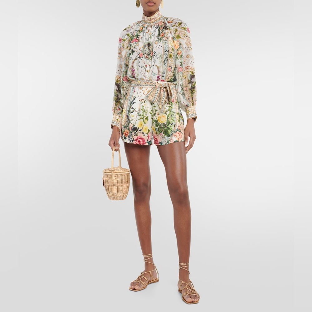 138. Two Piece Floral Set with High Rise Shorts